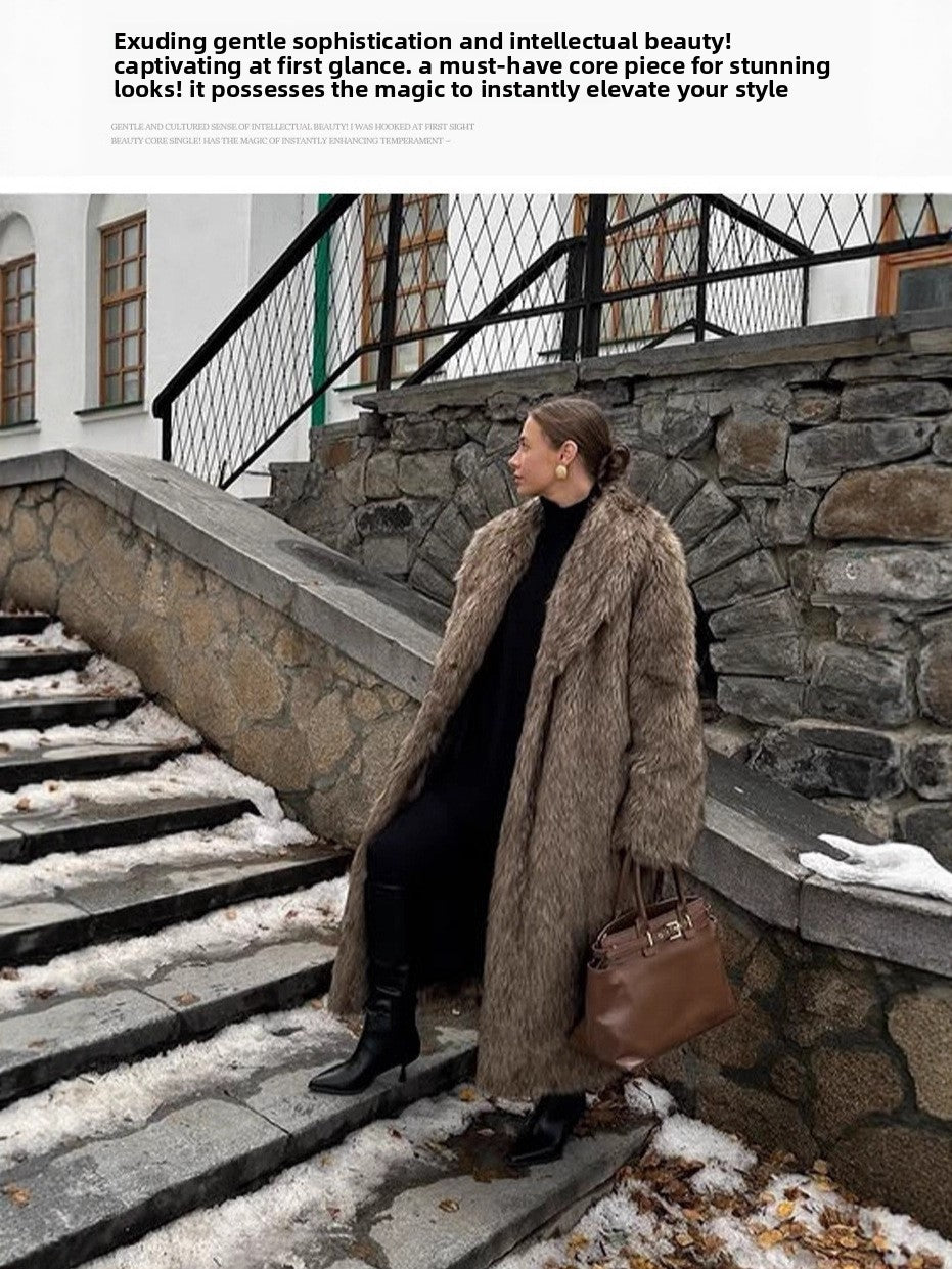 Long Faux Fur Coat Winter Women Outerwear