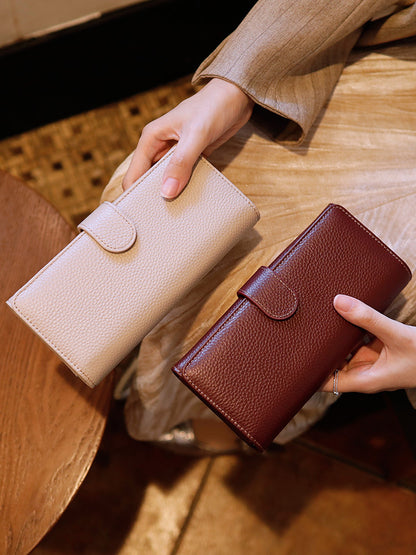 Long Genuine Leather Women Wallet