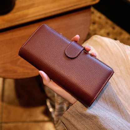 Long Genuine Leather Women Wallet