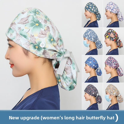 Long hair style nurse cap for women