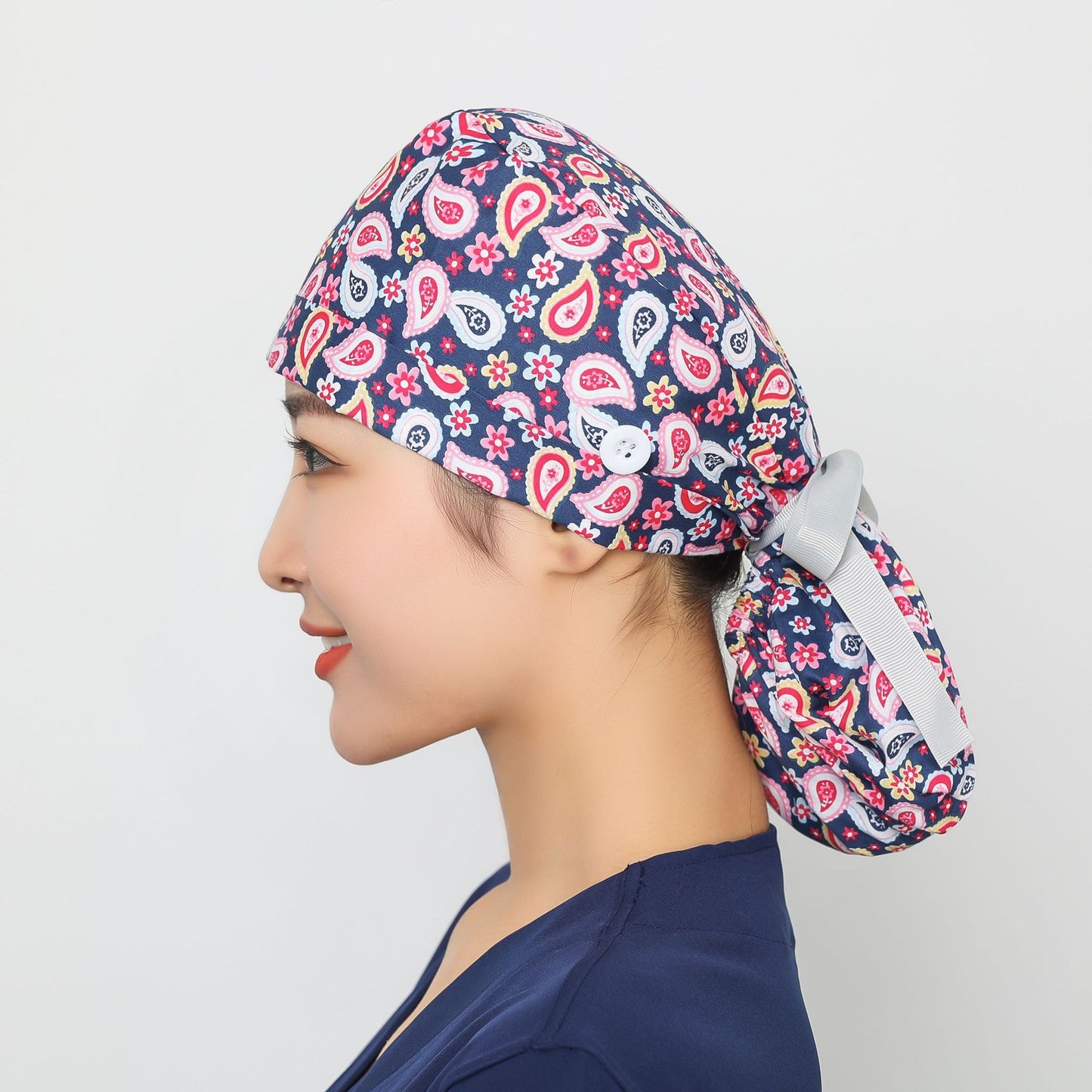 Long hair style nurse cap for women