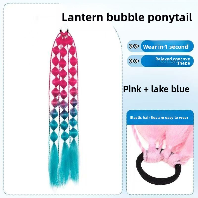 Long hand-braided performance ponytail wig