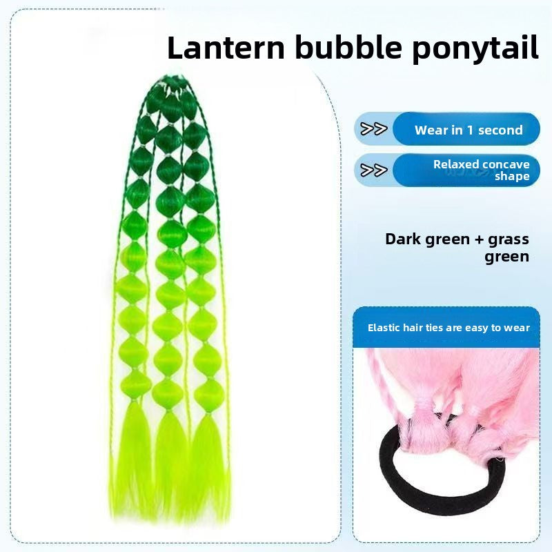 Long hand-braided performance ponytail wig
