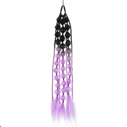Long hand-braided performance ponytail wig