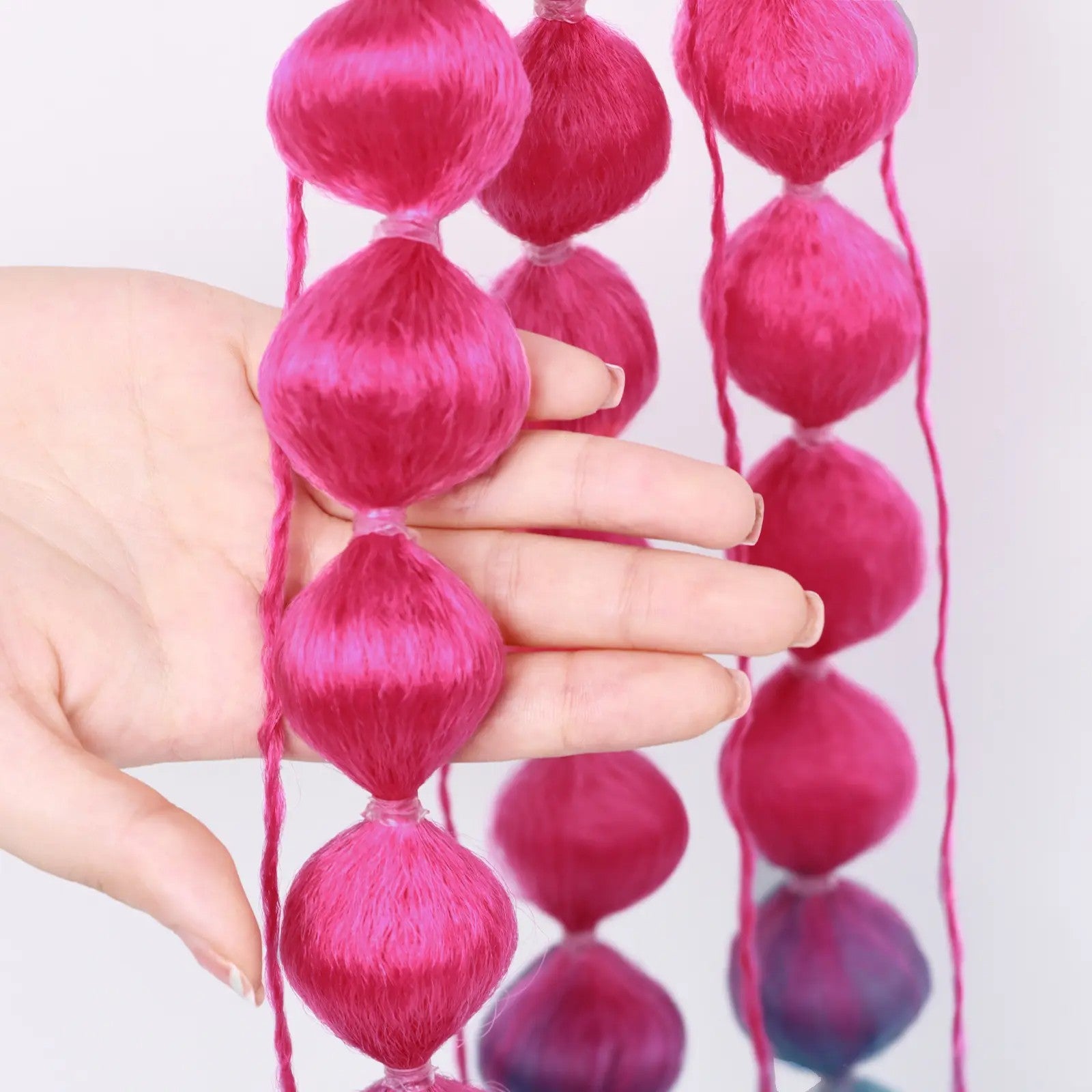 Long hand-braided performance ponytail wig
