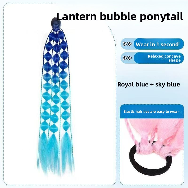 Long hand-braided performance ponytail wig