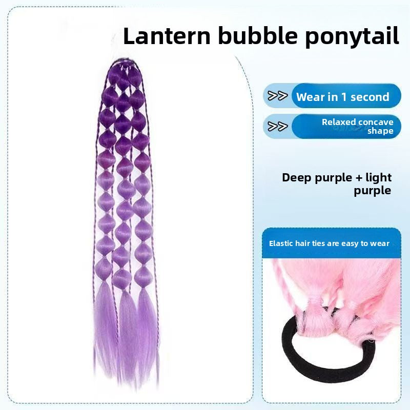 Long hand-braided performance ponytail wig