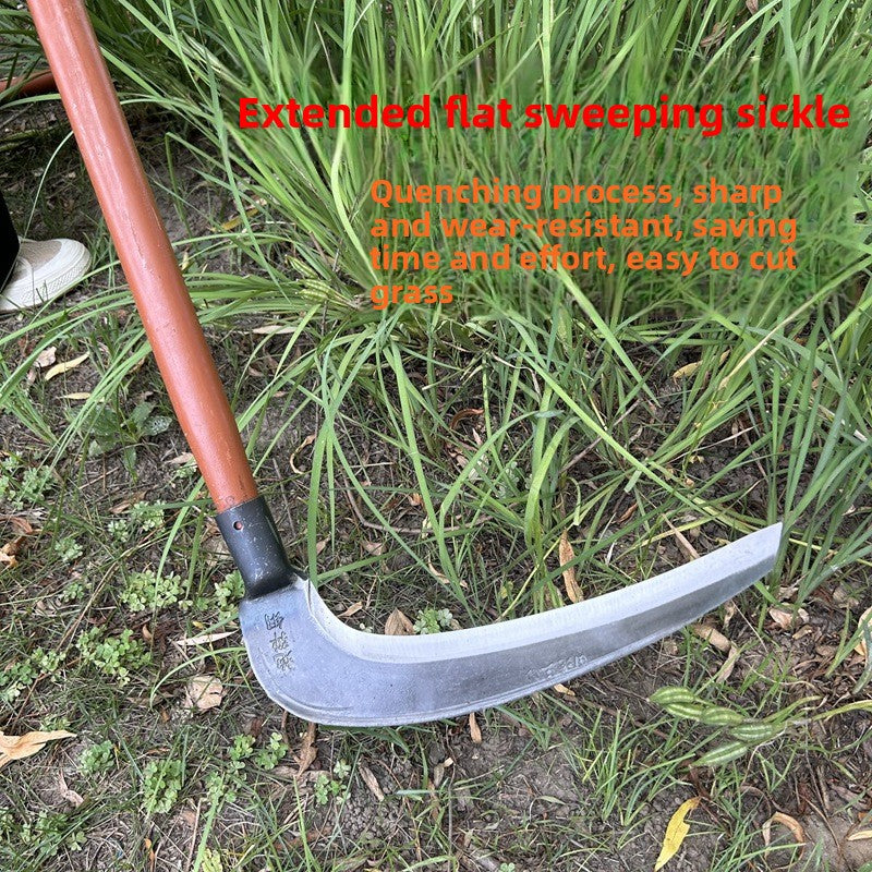 Long Handle Agricultural Sickle for Weed and Grass Cutting