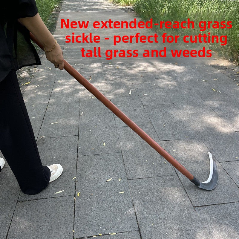 Long Handle Agricultural Sickle for Weed and Grass Cutting