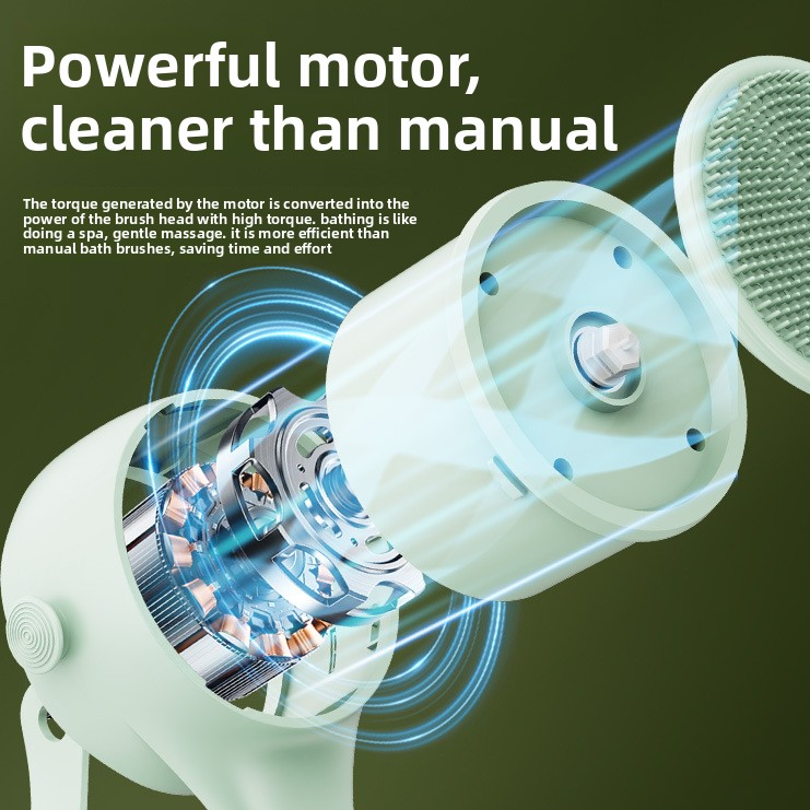 Long Handle Electric Bath Brush with Multiple Heads