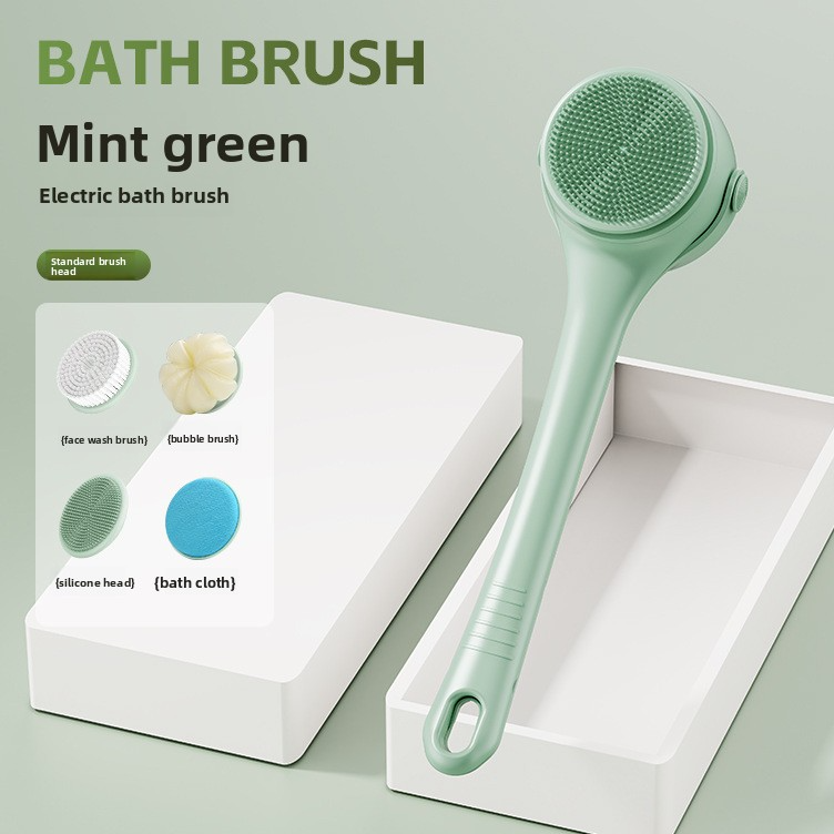 Long Handle Electric Bath Brush with Multiple Heads