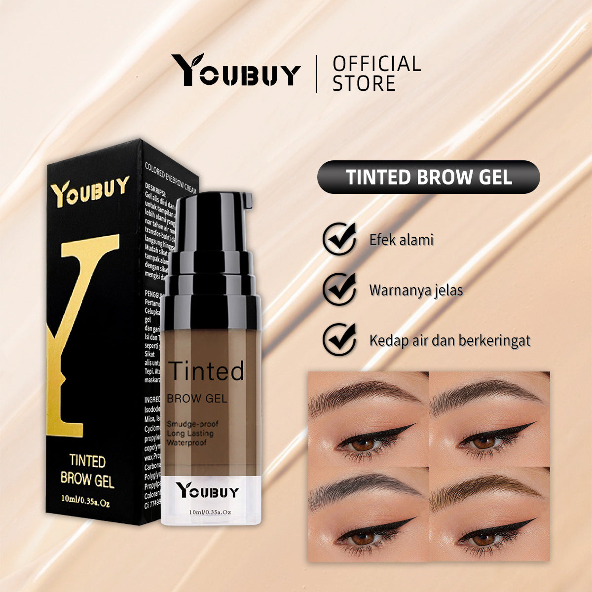 Long-lasting waterproof liquid eyebrow dye