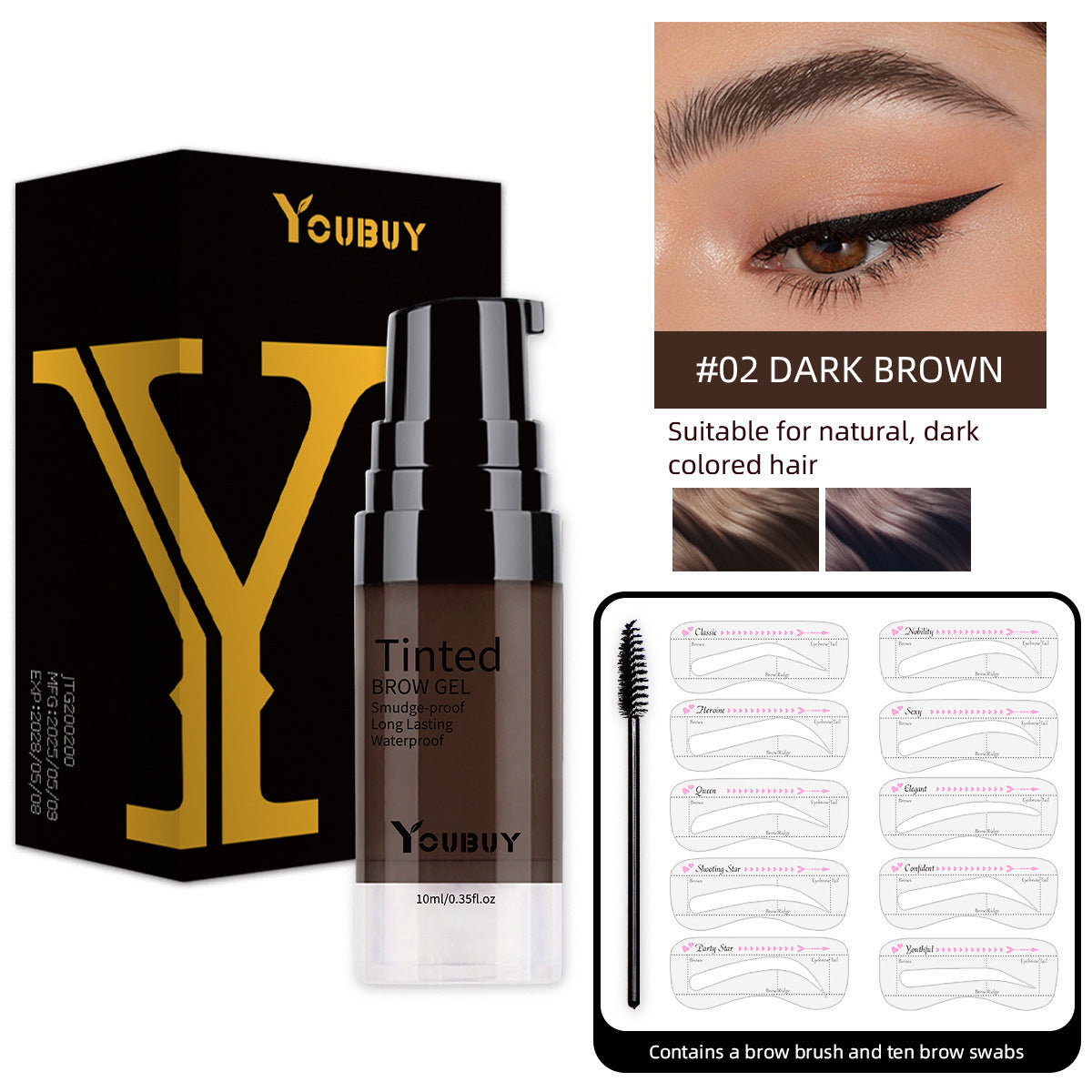Long-lasting waterproof liquid eyebrow dye