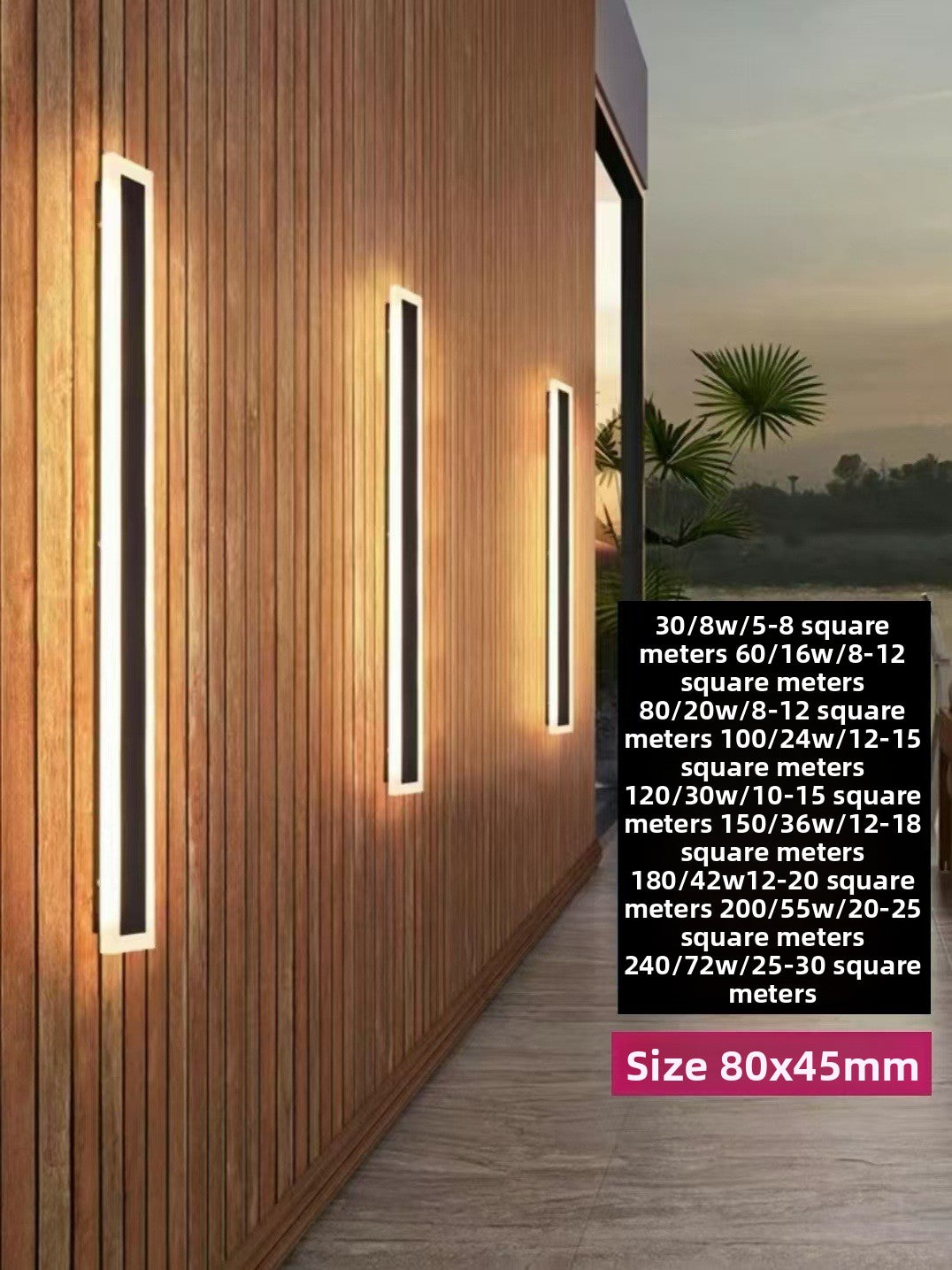 Long linear straight wall lamp