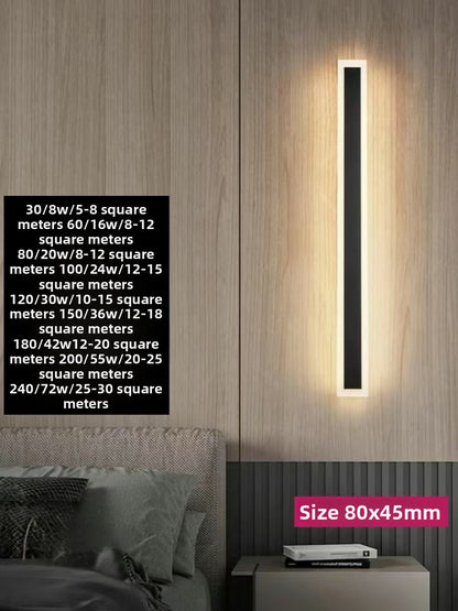 Long linear straight wall lamp