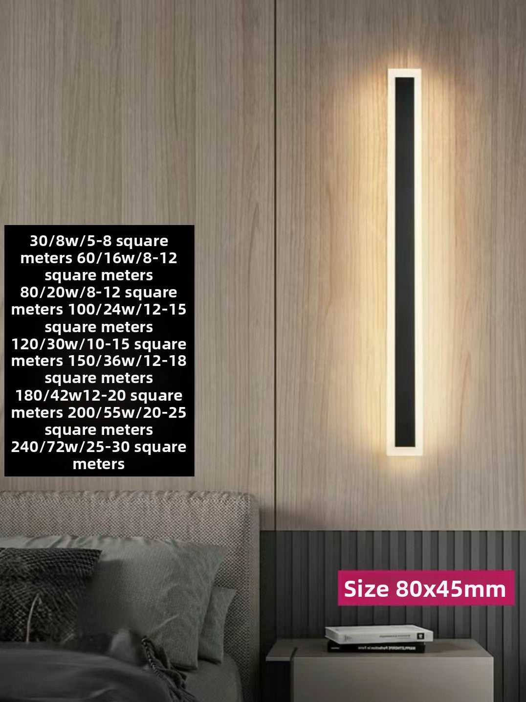Long linear straight wall lamp