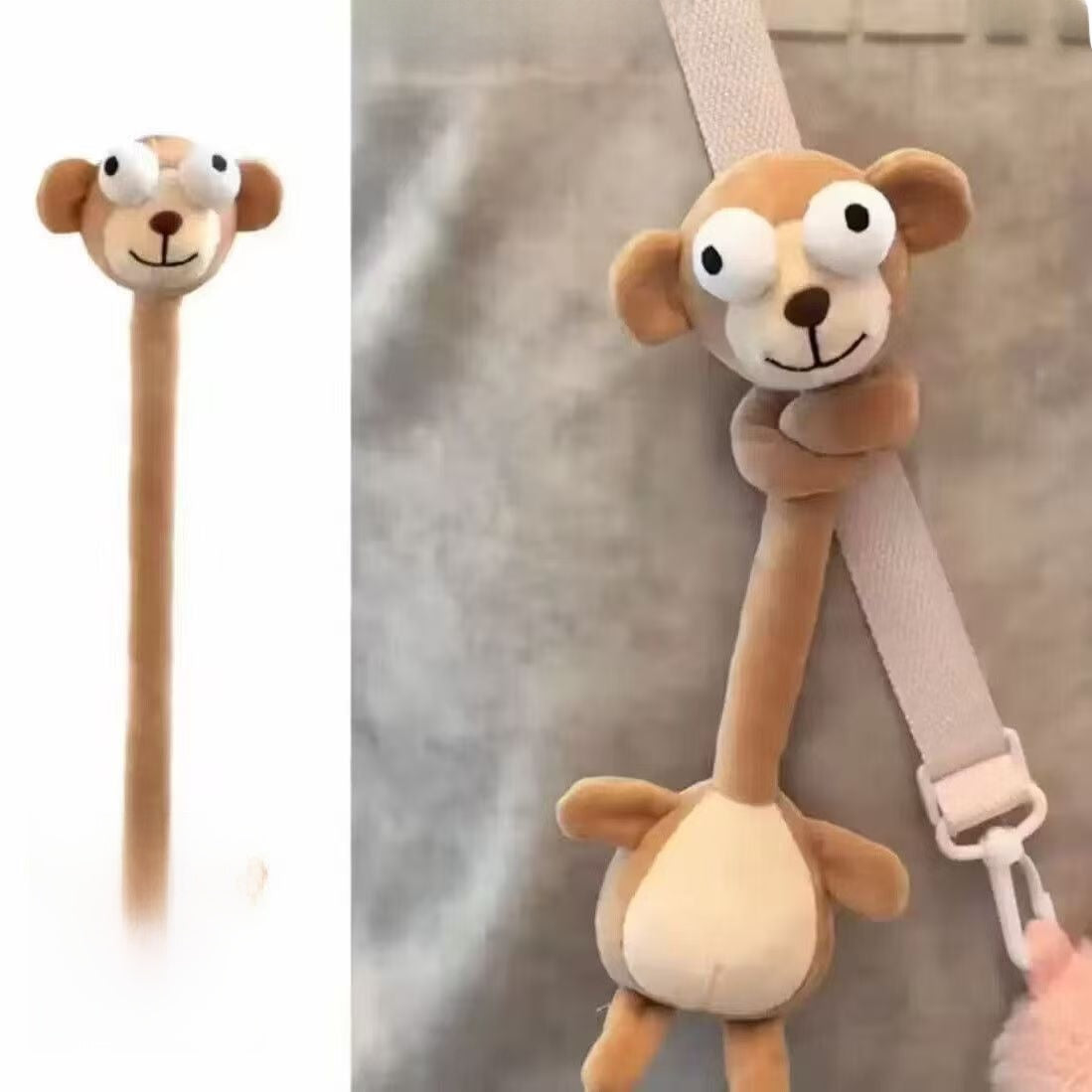 Long Neck Plush Doll Toy Funny Animal Keychain