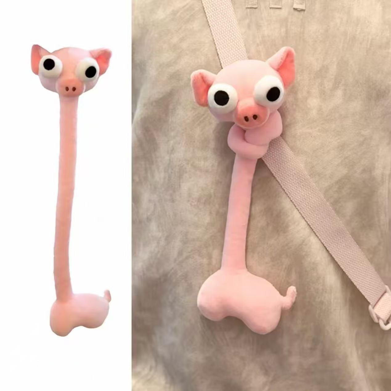 Long Neck Plush Doll Toy Funny Animal Keychain