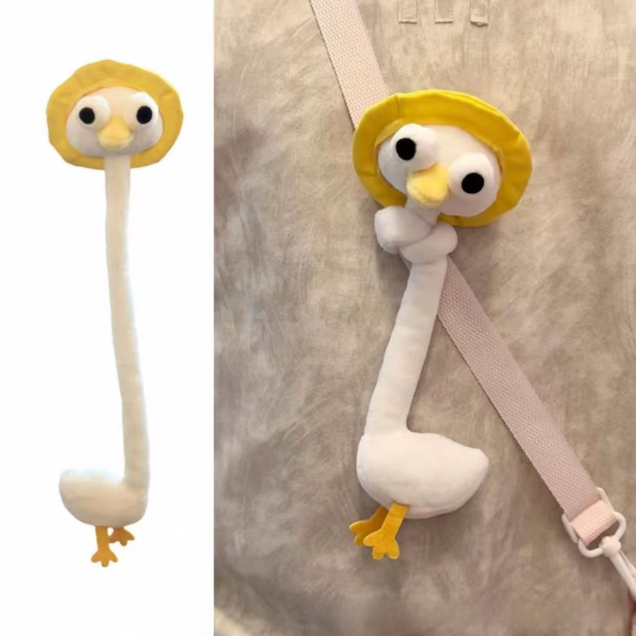 Long Neck Plush Doll Toy Funny Animal Keychain
