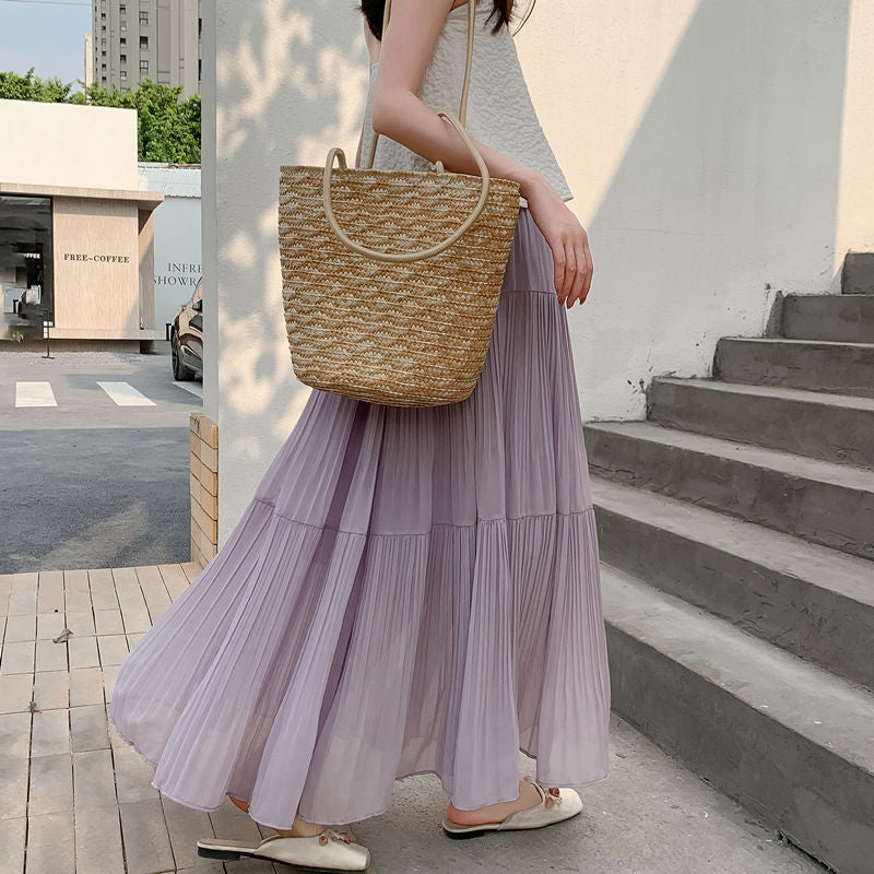 Long pleated skirt
