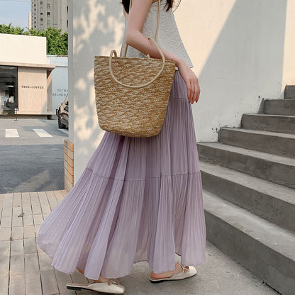 Long pleated skirt
