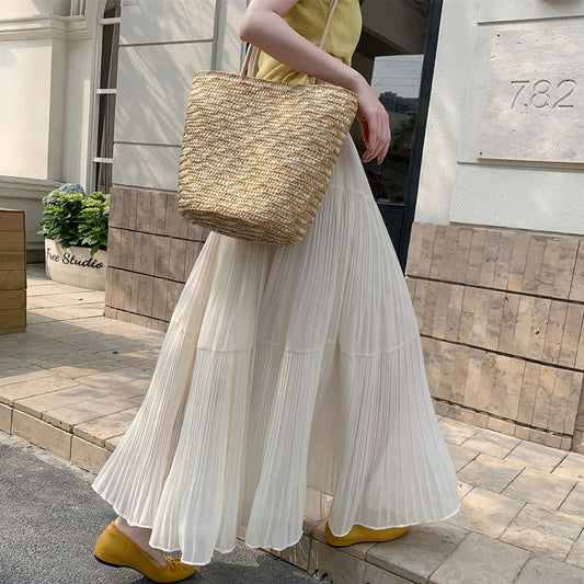 Long pleated skirt