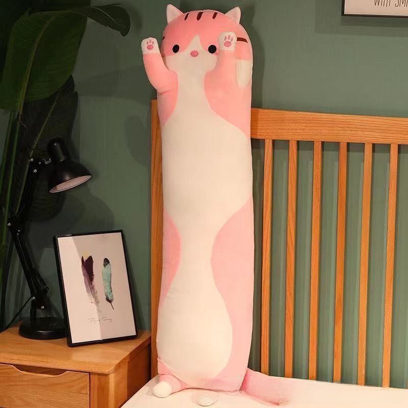Long Plush Cat Pillow Cute Hugging Stuffed Toy