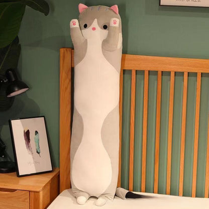 Long Plush Cat Pillow Cute Hugging Stuffed Toy