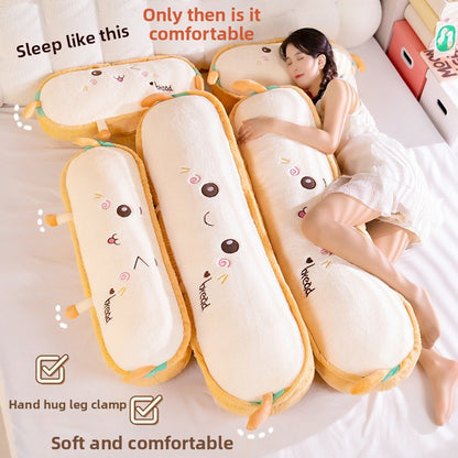 Long Plush Pillow with Removable Cover