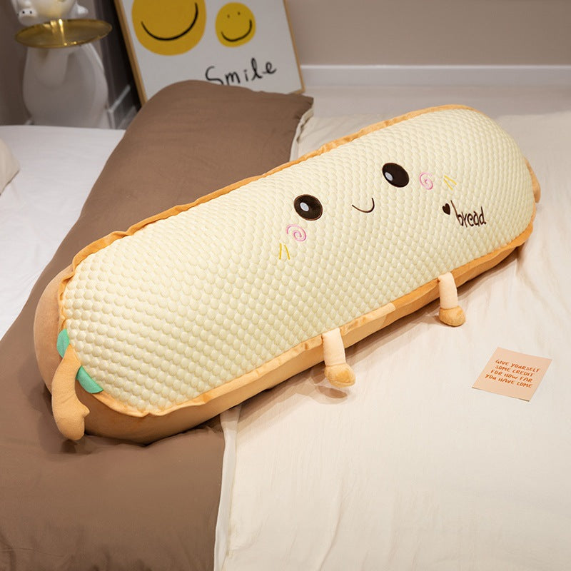 Long Plush Pillow with Removable Cover