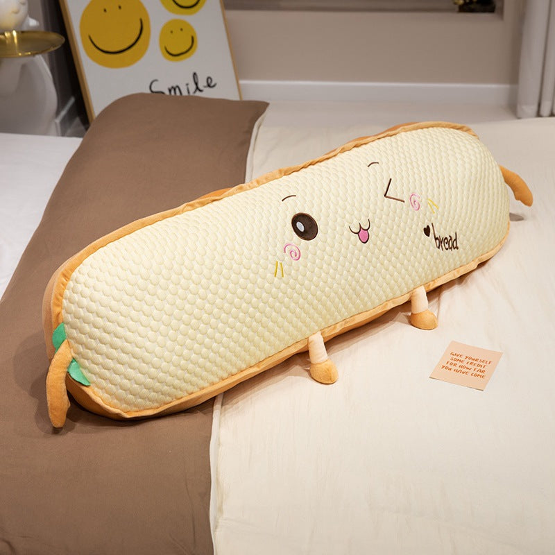 Long Plush Pillow with Removable Cover