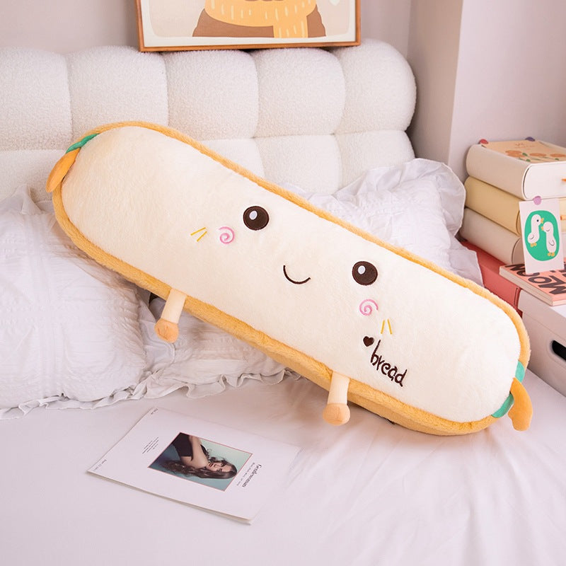 Long Plush Pillow with Removable Cover