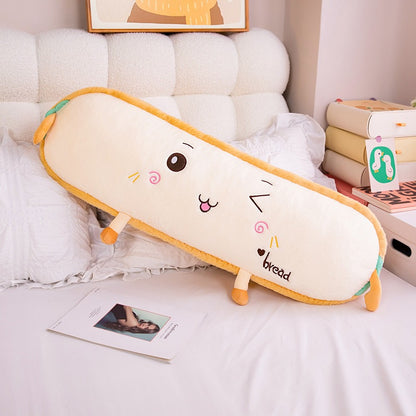 Long Plush Pillow with Removable Cover