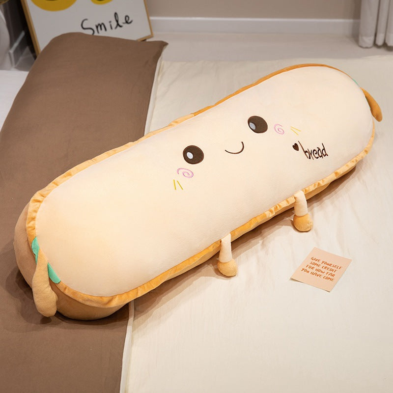 Long Plush Pillow with Removable Cover