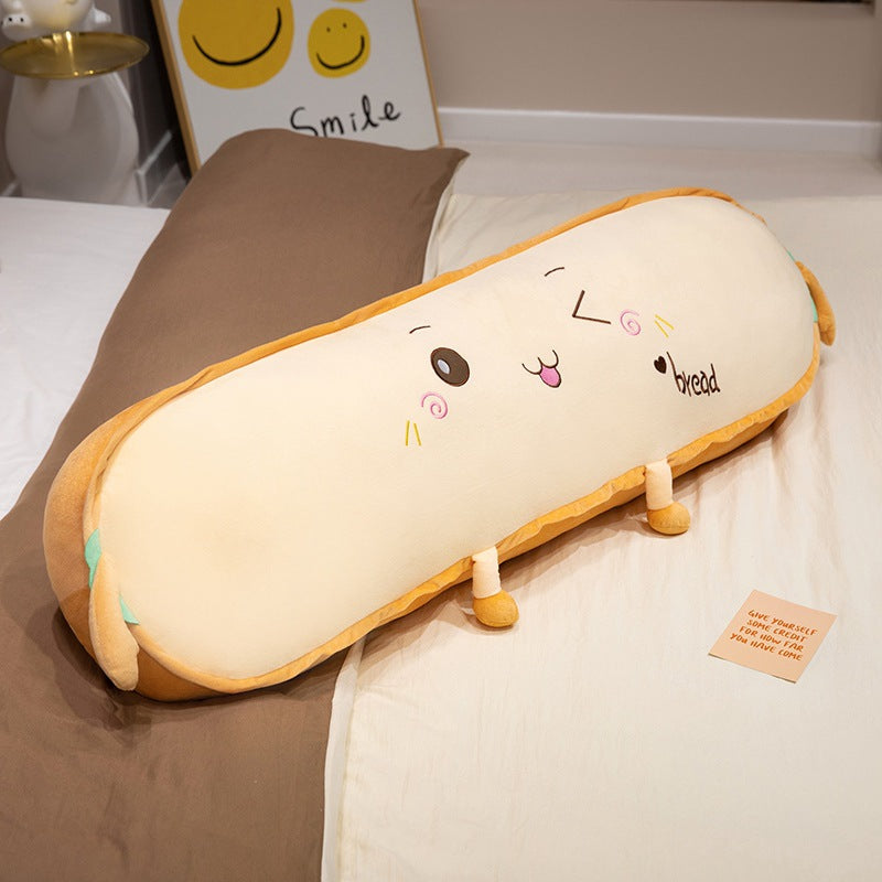 Long Plush Pillow with Removable Cover