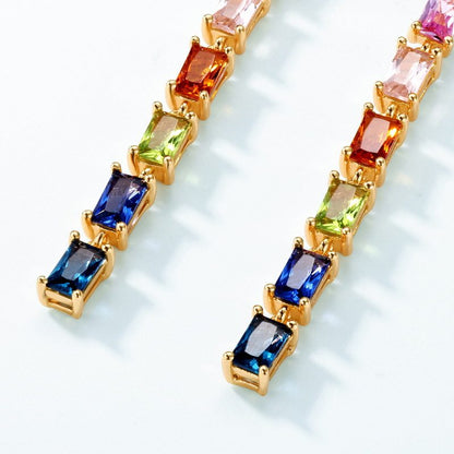 Long Rainbow Drop Earrings