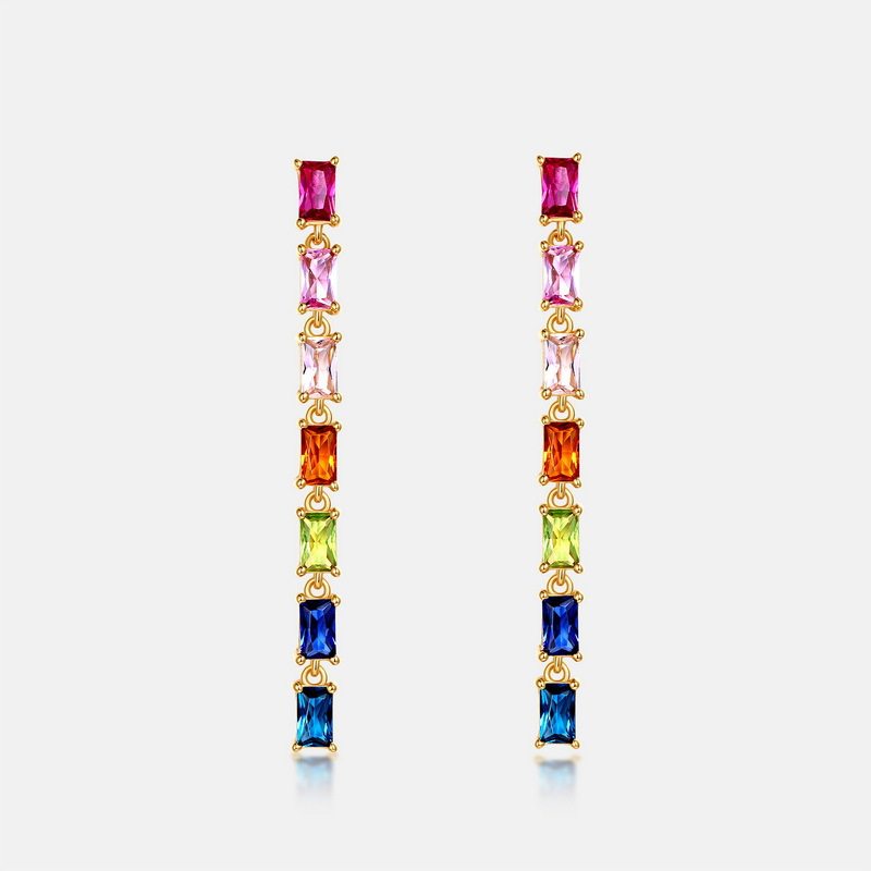 Long Rainbow Drop Earrings