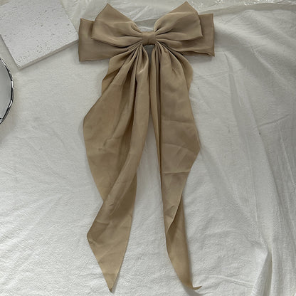 Long ribbon back of the head spring clip hairpin