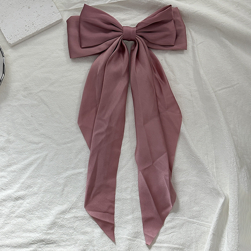 Long ribbon back of the head spring clip hairpin