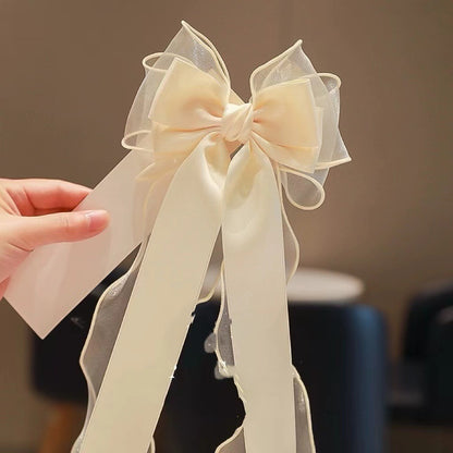 Long Ribbon Bow Hairpin for Girls