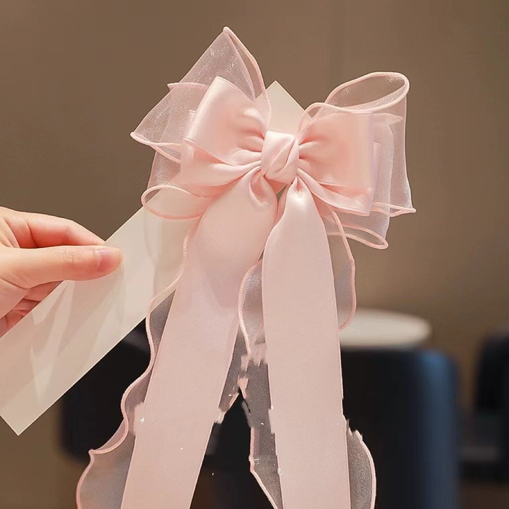 Long Ribbon Bow Hairpin for Girls