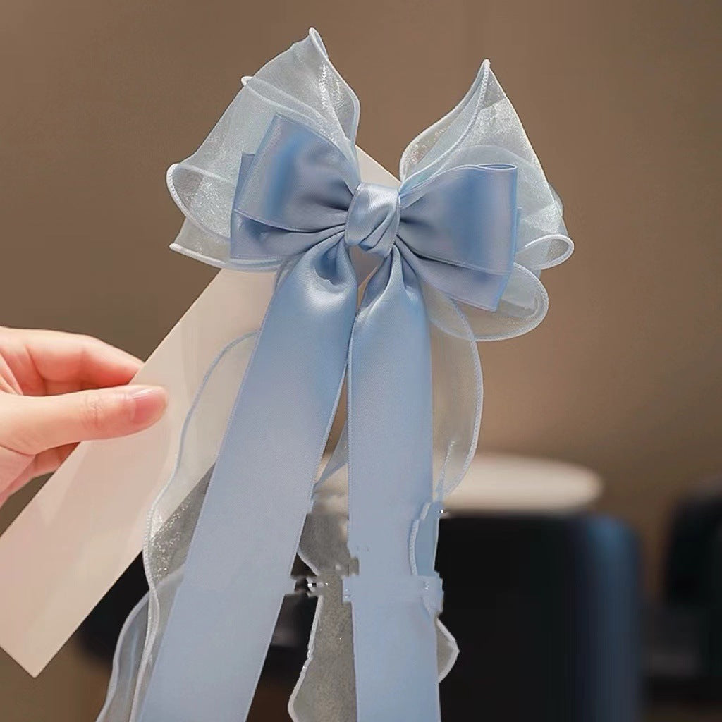 Long Ribbon Bow Hairpin for Girls