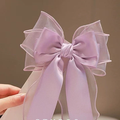 Long Ribbon Bow Hairpin for Girls