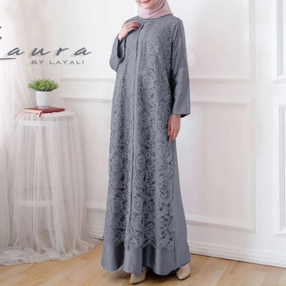 Long robe-style pullover dress