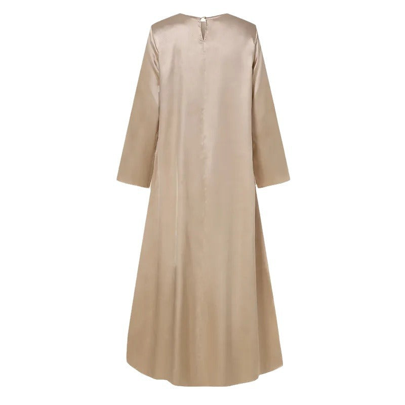 Long robe-style pullover dress