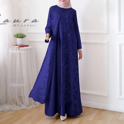 Long robe-style pullover dress