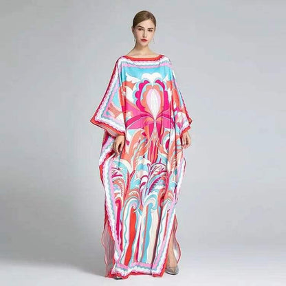 Long robe with V-neck and long skirt