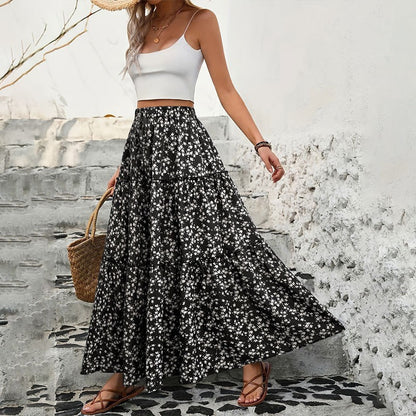 Long seam midi skirt