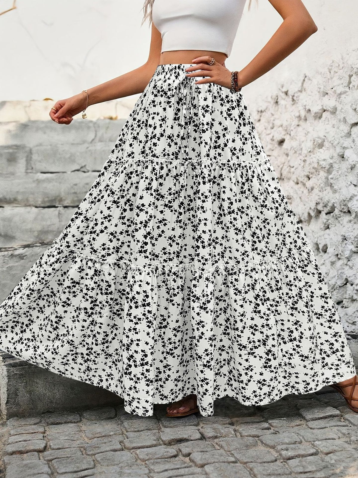 Long seam midi skirt