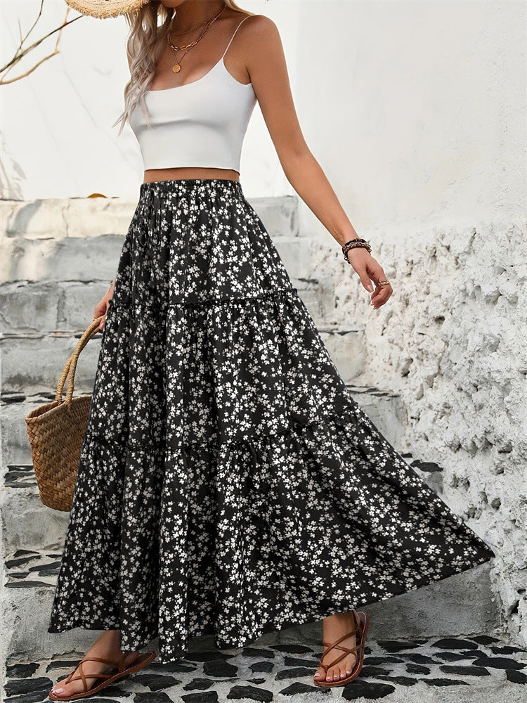 Long seam midi skirt